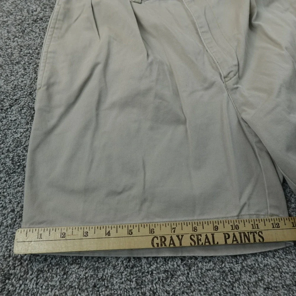 VTG Polo Ralph Lauren Shorts Mens 34 Beige Tan Andrew Chino Pleated 90s Golf Dad
